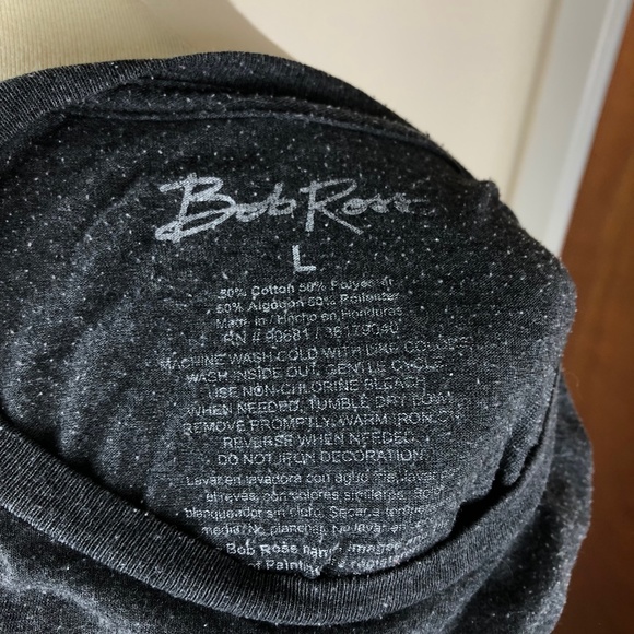 BOB ROSS Funny Graphic Tee Gray Size Large - Picture 7 of 7